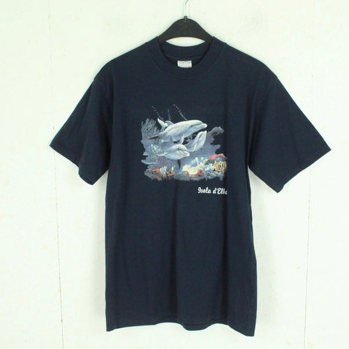 Vintage Souvenir T-Shirt Gr. S blau Insel Elba Delfine