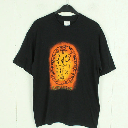 Vintage Souvenir T-Shirt Gr. M schwarz Finnland Lappland Elch