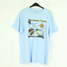 Laden Sie das Bild in den Galerie-Viewer, Vintage Souvenir T-Shirt Gr. XL blau Domenikanische Republik Punta Cana Karte