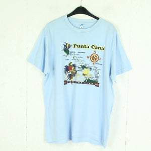 Vintage Souvenir T-Shirt Gr. XL blau Domenikanische Republik Punta Cana Karte