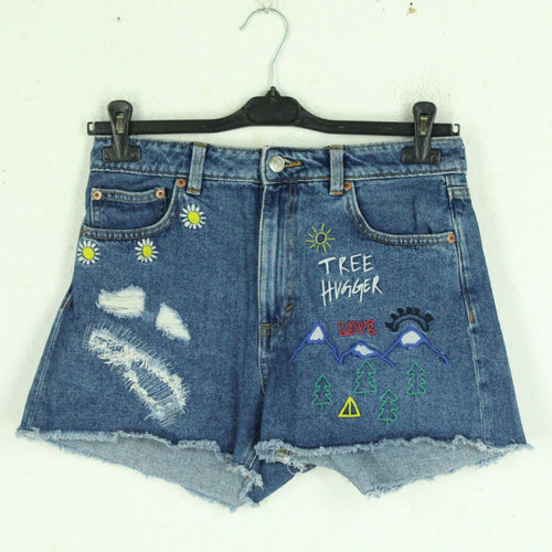 Second Hand MONKI Jeansshorts Gr. 29 blau Denim Shorts High Waist (*)