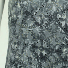 Laden Sie das Bild in den Galerie-Viewer, Vintage Maxikleid Gr. M grau blau gemustert Slip Dress Kleid