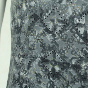 Vintage Maxikleid Gr. M grau blau gemustert Slip Dress Kleid