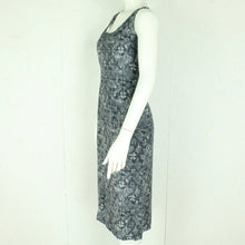 Laden Sie das Bild in den Galerie-Viewer, Vintage Maxikleid Gr. M grau blau gemustert Slip Dress Kleid