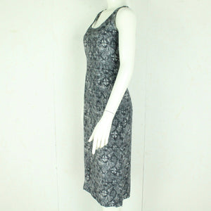Vintage Maxikleid Gr. M grau blau gemustert Slip Dress Kleid