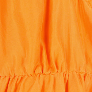 Vintage Seidenbluse Gr. S orange uni kurzarm Seide Bluse