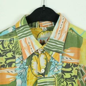 Vintage 90s Crazy Pattern Hemd Gr. M bunt gemustert langarm (*)