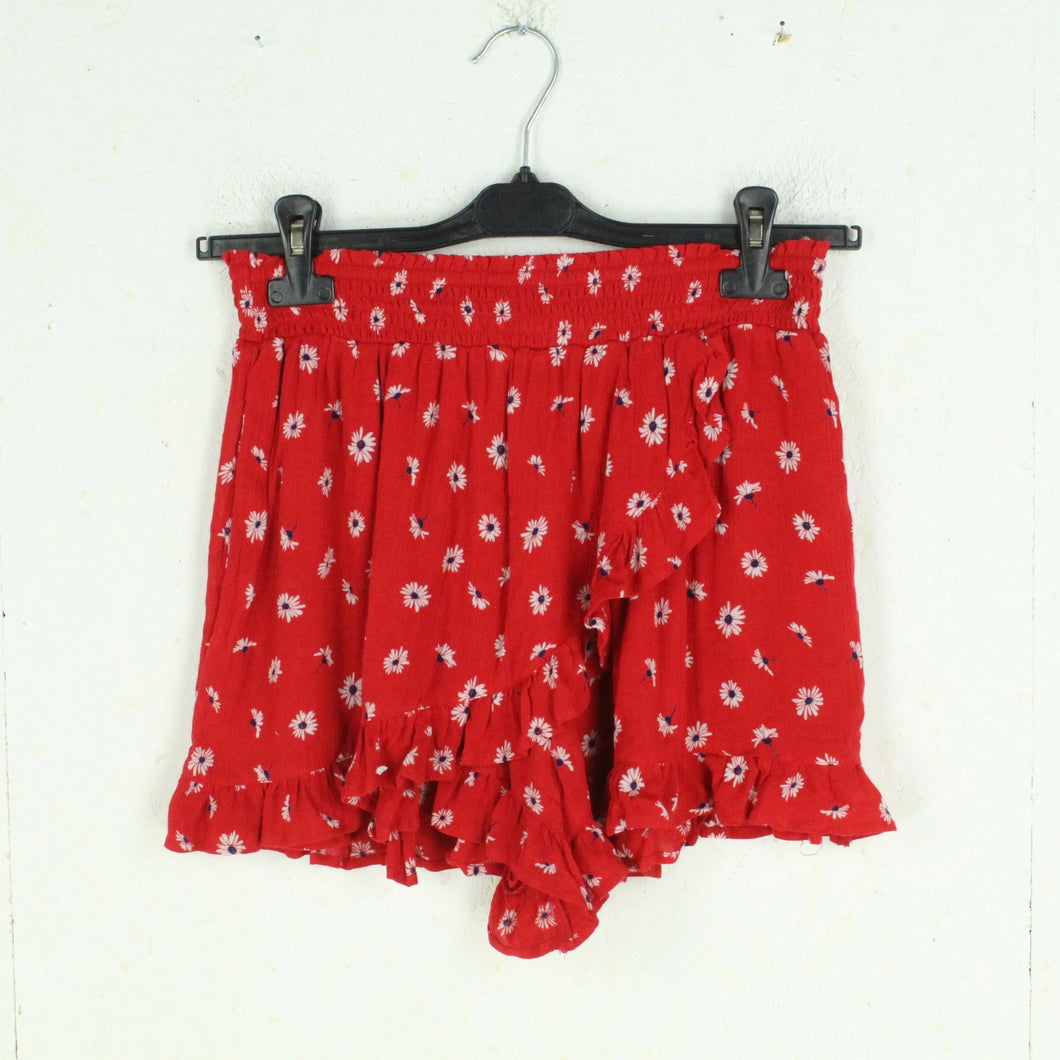 Second Hand Shorts Gr. S rot mehrfarbig geblümt Hippie (*)