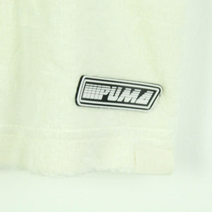 Second Hand PUMA Crop Top Gr. 38 weiß Frottee mit Flockprint  (*)