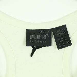 Second Hand PUMA Crop Top Gr. 38 weiß Frottee mit Flockprint  (*)