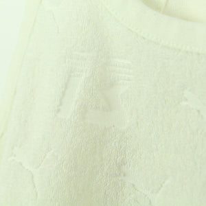 Second Hand PUMA Crop Top Gr. 38 weiß Frottee mit Flockprint  (*)