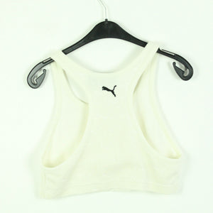 Second Hand PUMA Crop Top Gr. 38 weiß Frottee mit Flockprint  (*)