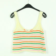 Laden Sie das Bild in den Galerie-Viewer, Second Hand Sweewe Crop Stricktop Gr. S creme bunt gestreift  (*)