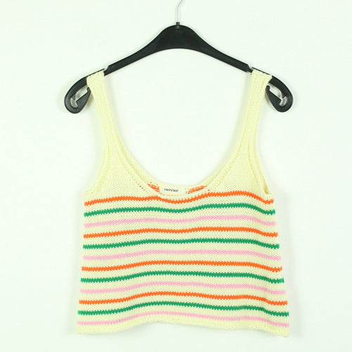 Second Hand Sweewe Crop Stricktop Gr. S creme bunt gestreift  (*)