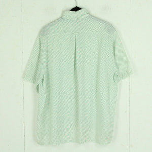 Vintage Seidenbluse Gr. M grün weiß gemustert crazy pattern kurzarm Seide Bluse