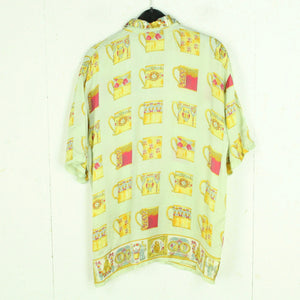 Vintage Seidenbluse Gr. M bunt gemustert crazy pattern kurzarm Seide Bluse