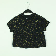 Laden Sie das Bild in den Galerie-Viewer, Second Hand NIKE T-shirt Gr. XL schwarz cropped Swoosh Print (*)