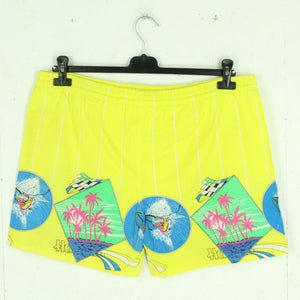Vintage Beach Shorts Gr. XL gelb bunt Crazy Pattern
