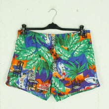 Laden Sie das Bild in den Galerie-Viewer, Vintage Beach Shorts Gr. XL bunt Crazy Pattern
