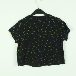 Second Hand NIKE T-shirt Gr. XL schwarz cropped Swoosh Print (*)