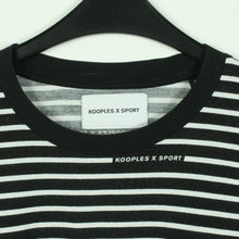 Laden Sie das Bild in den Galerie-Viewer, Second Hand THE KOOPLES X SPORT T-shirt Gr. 2 schwarz cropped gestreift (*)