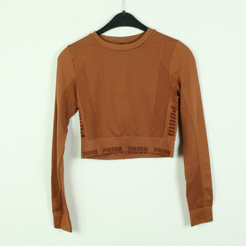 Second Hand PUMA Longsleeve Gr. M braun cropped uni (*)