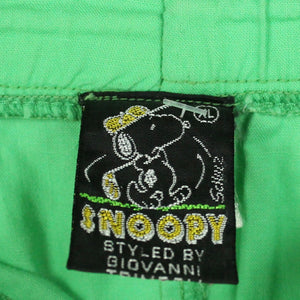 Vintage Beach Shorts Gr. XL grün mit Snoopy Aufdruck