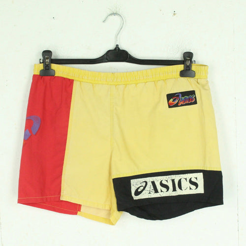 Vintage ASICS Beach Shorts Gr. L bunt gemustert mit Print