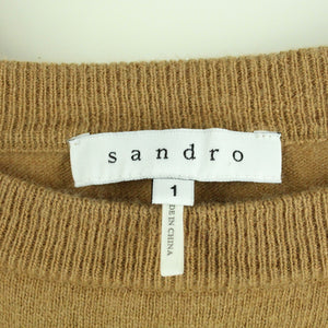 Second Hand SANDRO PARIS Pullover mit Wolle Gr. 1 (XS) braun uni (*)