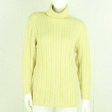 Laden Sie das Bild in den Galerie-Viewer, Second Hand MONDI Pullover mit Wolle Gr. 38 gelb uni Zopfmuster (*)