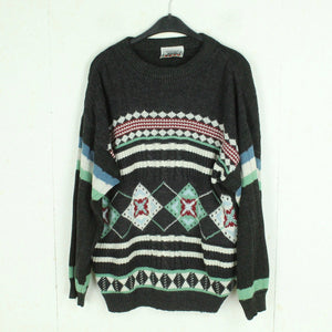 Vintage Pullover mit Wolle Gr. L mehrfarbig gemustert Strick