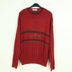 Vintage Pullover Gr. L rot gemustert Strick