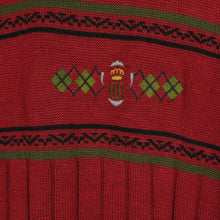 Laden Sie das Bild in den Galerie-Viewer, Vintage Pullover Gr. L rot gemustert Strick