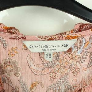 Second Hand F&F Kleid Gr. 46 rosa mehrfarbig gemustert (*)