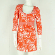 Laden Sie das Bild in den Galerie-Viewer, Second Hand WHITE STUFF Minikleid Gr. 42 orange weiß gemustert Kleid (*)