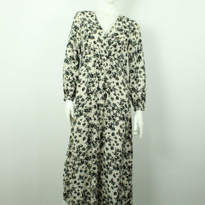 Second Hand LINDEX Maxikleid Gr. S beige abstrakt geblümt (*)