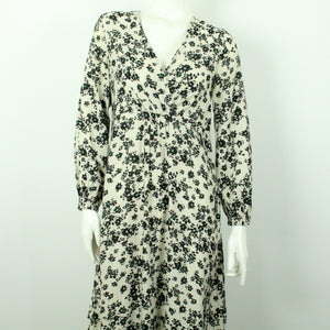 Second Hand LINDEX Maxikleid Gr. S beige abstrakt geblümt (*)