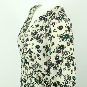 Second Hand LINDEX Maxikleid Gr. S beige abstrakt geblümt (*)