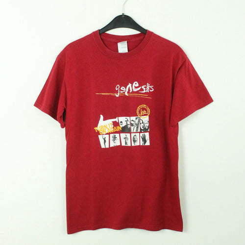 Vintage GENESIS T-Shirt / Bandshirt Gr. L rot mit Print und Backprint TURN IT ON AGAIN (*)