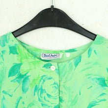 Laden Sie das Bild in den Galerie-Viewer, Vintage Bluse Gr. L grün geblümt kurzarm