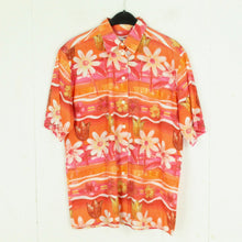 Laden Sie das Bild in den Galerie-Viewer, Vintage Bluse Gr. M bunt Crazy Pattern kurzarm