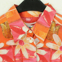 Laden Sie das Bild in den Galerie-Viewer, Vintage Bluse Gr. M bunt Crazy Pattern kurzarm