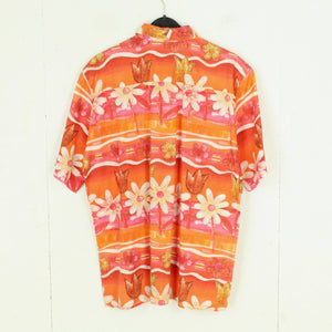 Vintage Bluse Gr. M bunt Crazy Pattern kurzarm