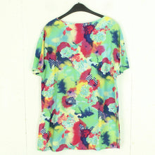 Laden Sie das Bild in den Galerie-Viewer, Vintage Bluse Gr. L bunt Crazy Pattern kurzarm