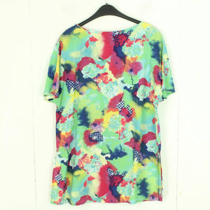 Vintage Bluse Gr. L bunt Crazy Pattern kurzarm