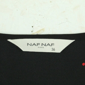 Second Hand NAF NAF Bluse Gr. 36 schwarz rot gemustert Herzen (*)