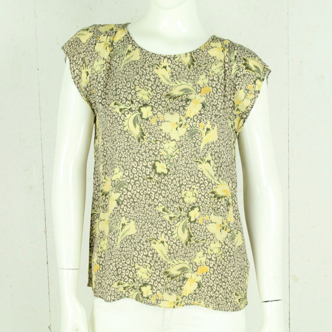 Second Hand SAINT TROPEZ Bluse Gr. M oliv mehrfarbig gemustert (*)