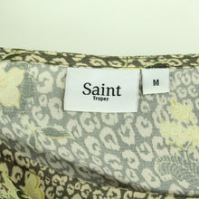 Laden Sie das Bild in den Galerie-Viewer, Second Hand SAINT TROPEZ Bluse Gr. M oliv mehrfarbig gemustert (*)