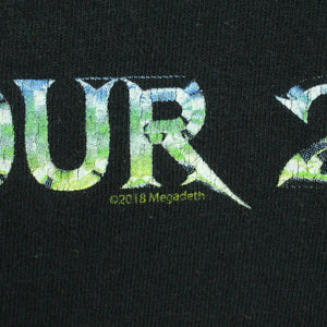 Vintage MEGADETH T-Shirt / Bandshirt Gr. L schwarz mit Print und Backprint TOUR 2018 (*)