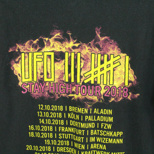 Vintage UFO 361 T-Shirt / Bandshirt Gr. S schwarz mit Print und Backprint STAY HIGH TOUR 2018 (*)
